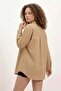Women's Basic Oversize Cotton Biscuit Shirt - 5