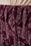 Women's Asymmetrical Patterned Chiffon Plum Skirt - 8