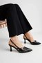Women's Pointed Toe Belted Buckle Detailed 8 Centimeter Heeled Shoes Patent Leather Shiny Laceless Casual Shoes - 3
