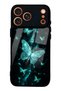 iPhone 17 Pro Max Turquoise Galaxy Butterfly Design Glossy Phone Case
