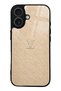 iPhone 17 Beige Gold Lv Design Glossy Phone Case