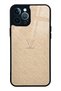 iPhone 12 Pro Max Beige Gold Lv Design Glossy Phone Case