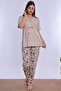 Short Sleeve Soft Textured Cotton Maternity Set Effortt - Brown - 8