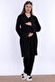 Maternity Pajama Set with Nursing Features and Robe Effortt - Black - 2