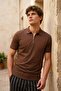 Men's Fashion Trend Coffee Polo Collar T-Shirt - 3