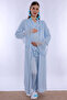 Maternity Pajama Set with Hidden Nursing Feature and Cotton Robe Effortt - Blue - 2