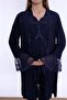 Cotton Maternity Pajama and Dressing Gown Set Effortt - Navy Blue - 6