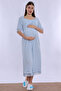 Pregnant and Postpartum Set with Hijab and Breastfeeding Features, 5 Pieces Effortt - Blue - 6