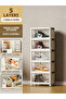 Stackable Multi-purpose Foldable Storage Cabinet, Dustproof Sneaker Organizer for Entryway