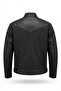 Stormoto Black Leather Plated Denim Men's Biker Jacket - 4