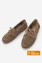 Women's Genuine Leather Loafer Perforated Lace-Up Casual Shoes Lunosi Camel Suede