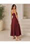 Women's Anthracite Efil Efil Modal Fabric Rope Strap Comfortable Fit Flowy Maxi Length Summer Dress - 2