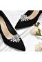 Crystal Stone Vip Evening Dress Shoe Accessory, Clip-On Shoe Accessory (1 Pair)