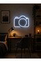 Kamera Figürlü LED Neon Tablo | Beyaz Aydınlatmalı Dekor | Fotoğrafçı Hediyesi