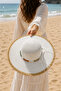 Tassel Detailed Straw Beach Hat Ecru - 2
