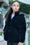 Girls' Nova Fabric Hooded Pocketed Elastic Waist Drawstring Waterproof Winter Coat Km4013 - 3