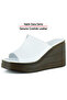 Valery Plus White Genuine Calfskin Wedge Heeled Slippers - 4