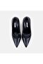 Women's Black Pointed Toe Classic Textured Leather Stiletto - 6