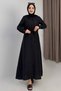 Women's shirt dress long sleeve black - 2