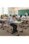 Classroom Furniture School Sets Student Desk and Chair University Reading Table Chairs for Education Single Wooden PP Plastic gray - 4