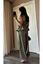Khaki Balloon Blouse Shalwar Trousers Set - 7334 - 4