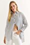 Long Length Striped Black and White Oversize Shirt - 3
