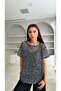 Pulin Women's Sequined Navy Blue Blouse - 2