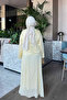 Yellow Blouse Skirt Set with Stitching Detail - 5
