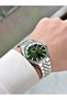 Silver-Green Color Steel Band Steel Case Men's Wristwatch with Calendar 2580Mr - 5