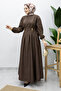 Double Buckle Pencil Dress Tsd260243 Brown - 2
