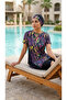 2260_Women's 4-Piece Set Semi-Closed Bonnet Bustier Sea/Pool Hijab Swimsuit - 3