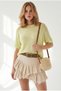 Women's Yellow Raglan Sleeve Mercerized Knitwear Blouse Blz-19003402 - 4