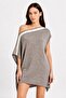 Glittery Ribbed Knitwear Asymmetrical Knitwear Poncho Tunic - 3
