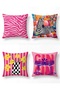 Colorful Zebra Patterned 4-Piece Throw Pillow Cover Set - 3