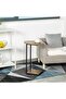 Compact C-Table End Table, 40x30x60 cm, Modern brown Wooden Side Table with Bottom Shelf for Small Spaces,SL126 - 5