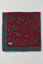 Women's Fuchsia Green Brush Patterned Flared Twill Scarf - 2