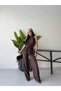 Halter Neck Belted Waist Palazzo Trousers Double Set for Women - 3