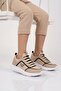 Beige Wide Fit Mesh Lightweight Boys' Sports Shoes Grape F - 3