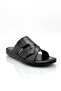 Genuine Real Leather Men's Slippers Lightweight Slippers Leather G Black - 6