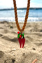 Red Lucky Pepper Summer/Beach Women's Necklace - Adjustable (25cm + 6 cm) - 4