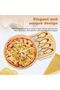 Round Cheese Board with 4 Stainless Steel Knives, Hidden Cutlery Drawer, Bamboo Wood Charcuterie Board - 2