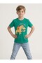 Cotton Vegan Lion Lunch Printed Short Sleeve T-shirt