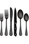 24-Piece Matte Black Silverware Set with Steak Knives for 4, Stainless Steel Flatware
