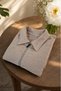 Women's Scalloped Muslin Fabric Light Brown Shirt Dress - 5
