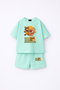 Super Bear Adventure Super Bear Printed Oversize 100% Cotton T-Shirt Shorts 2-Piece Children's Set
