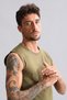 Egyptian Modal by Tencel Hercules Slim Fit Crew Neck Sports Athlete Undershirt / T-Shirt Dark Khaki - 4