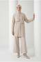 Aller Detailed Waist Drawstring Floral Pattern Embroidered Tunic Stone 26Yt407 - 3