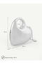 Silver Shk320 Heart Shaped, Metallic Look, Evening Dress, Clutch, Hand and Shoulder Bag - 6