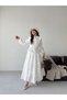 Women's Special Design Nevrür Detailed Belted Scallop Long Hijab Dress