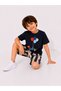 Boys' Summer Sports Stylish T-Shirt with Dog Detail and Shorts Set for Ages 3-10 - 2